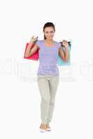 Young female with shopping bags