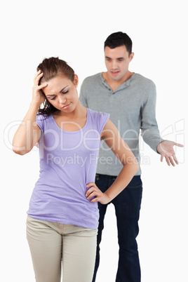 Young female disappointed with her boyfriend