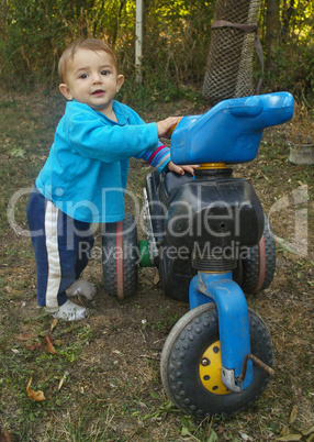 Boy on a motorcycle