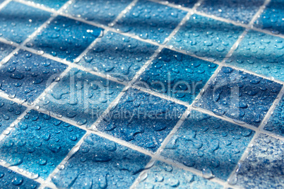 Blue Tiles in Swimming Pool