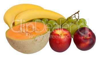 Fresh Fruits on White Background