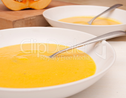 Plates of Butternut Squash Soup