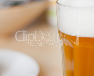 Glass of Beer on Table