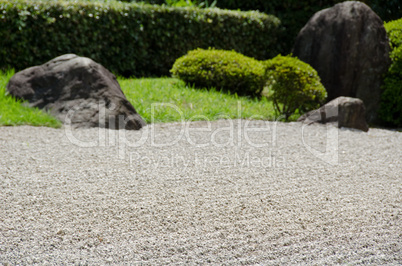 Stone garden of Zen Buddhism in Japan