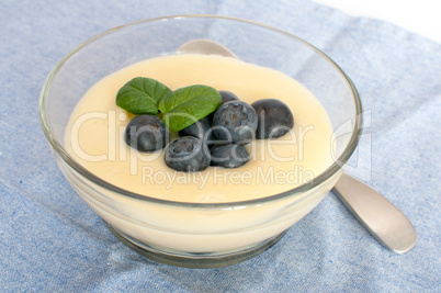 Pudding With Blueberries