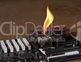 melting heat sink on computer board