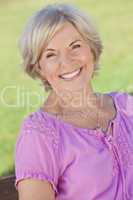 Outdoor Portrait Happy Senior Woman