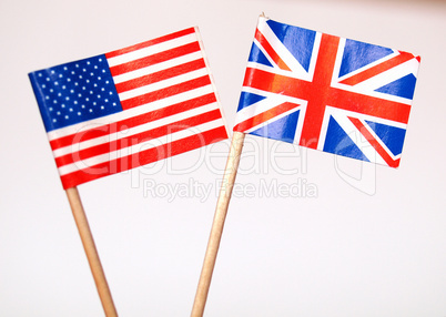 British and American flags