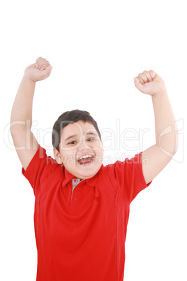 Portrait of happy child isolated on white background
