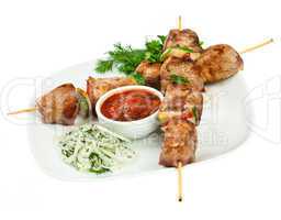 Tasty grilled meat, shish kebab