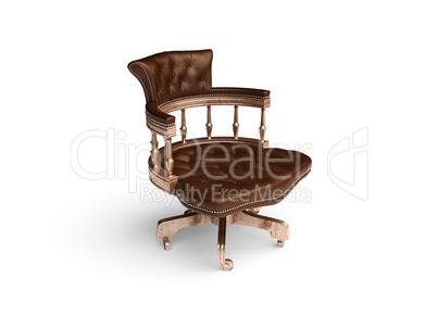 isolated classic leather chair