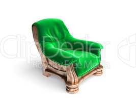 isolated classic golden chair