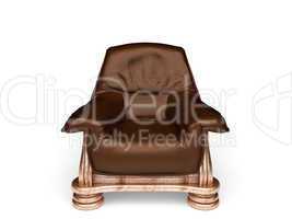 isolated classic leather chair