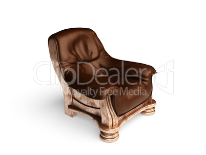 isolated classic leather chair