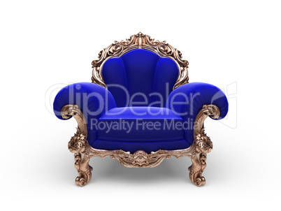 isolated classic golden chair