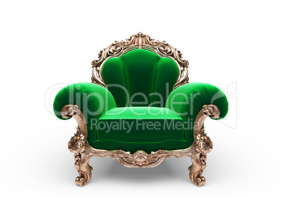 isolated classic golden chair