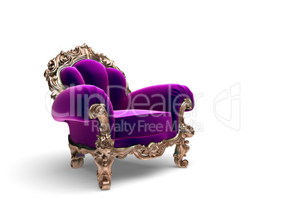 isolated classic golden chair