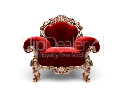 isolated classic golden chair