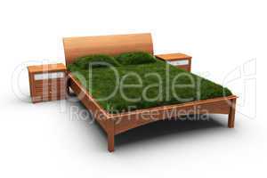 bed designed as an herbal