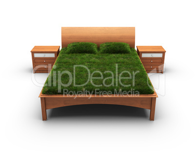 bed designed as an herbal