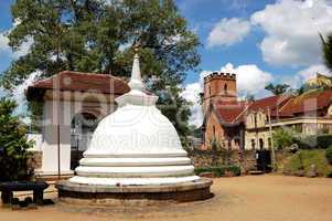 White Stupa at the Temple of the Lord Buddha Tooth Relic.  Kandy