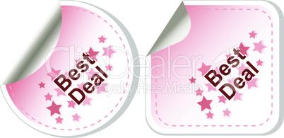 Vector Best Deal stickers Button set card
