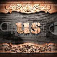 Golden word on wood