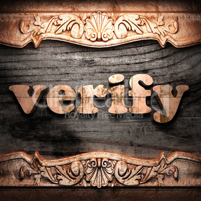 Golden word on wood Golden word on wood