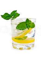 Ice water, lemon and mint