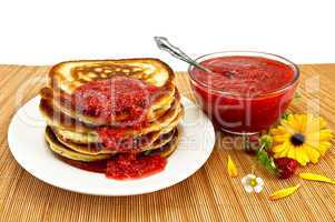 Pancakes with jam