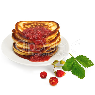 Pancakes with strawberries