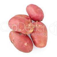Potatoes red on a white background