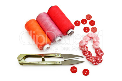 Sewing accessories red