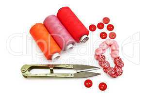 Sewing accessories red