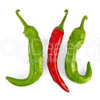 Three hot peppers