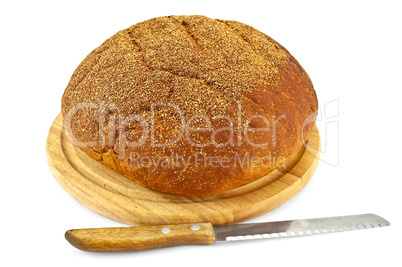 White bread with a knife