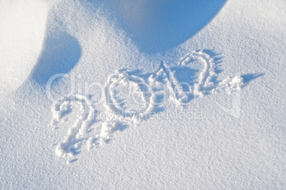Year 2012 written in the Snow