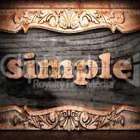 Golden word on wood