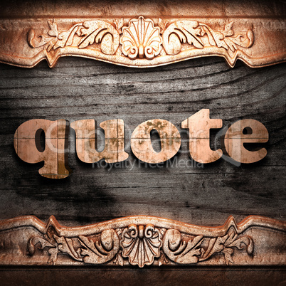Golden word on wood