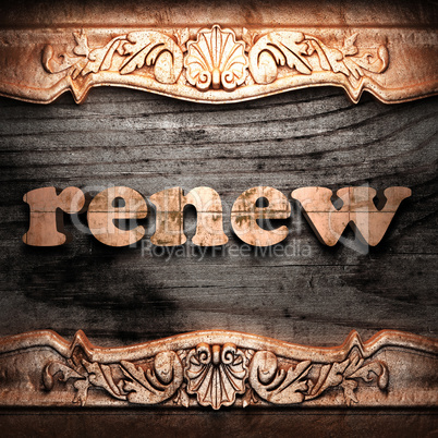 Golden word on wood