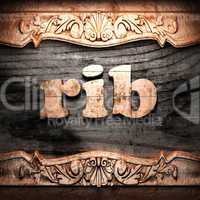 Golden word on wood