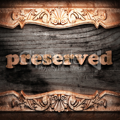 Golden word on wood Golden word on wood