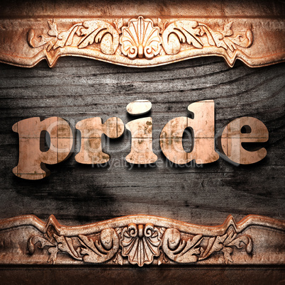Golden word on wood Golden word on wood