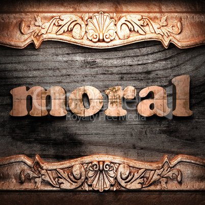 Golden word on wood