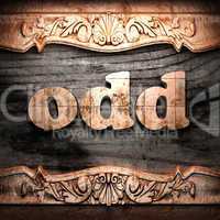 Golden word on wood