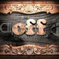 Golden word on wood