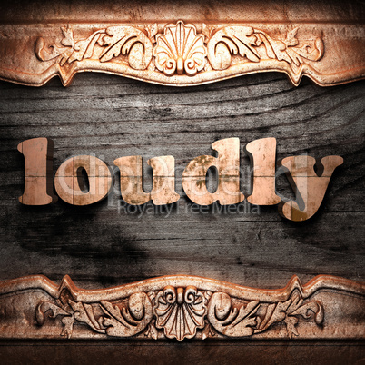 Golden word on wood