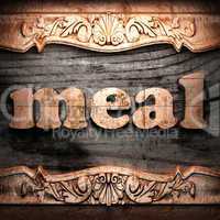 Golden word on wood