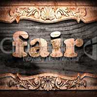 Golden word on wood