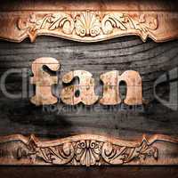 Golden word on wood